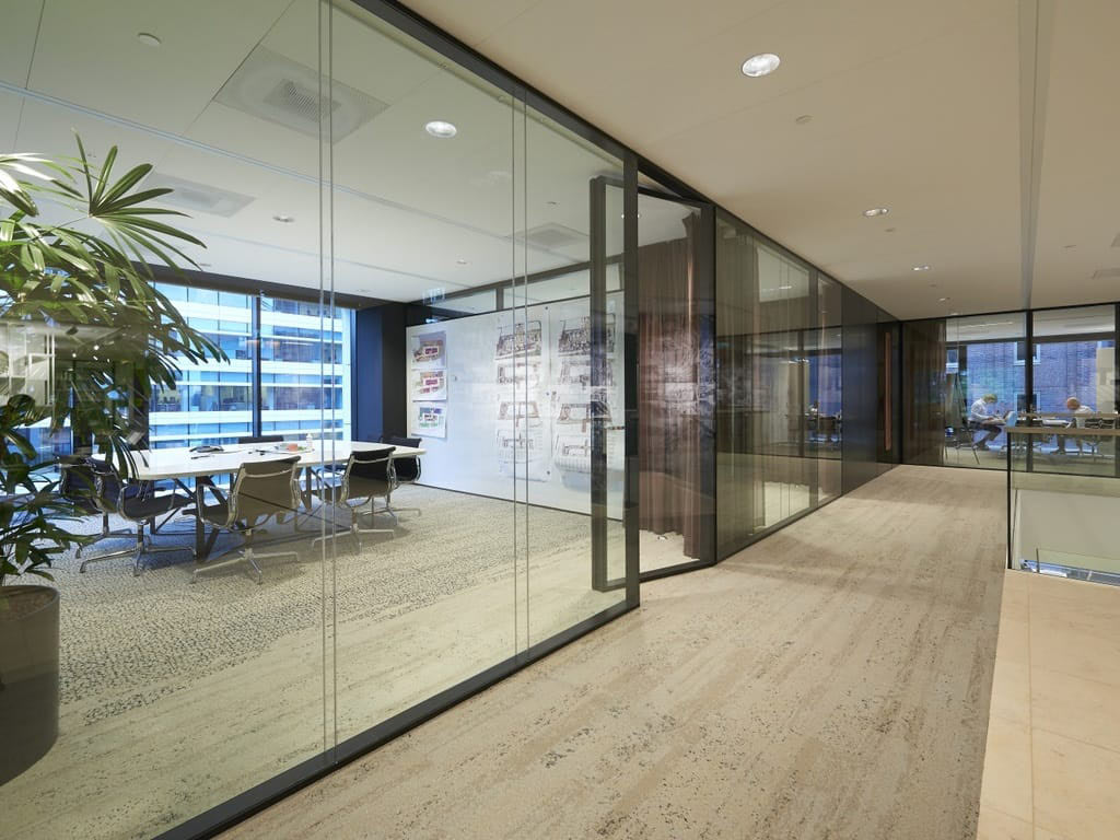 System partition made of double glazing