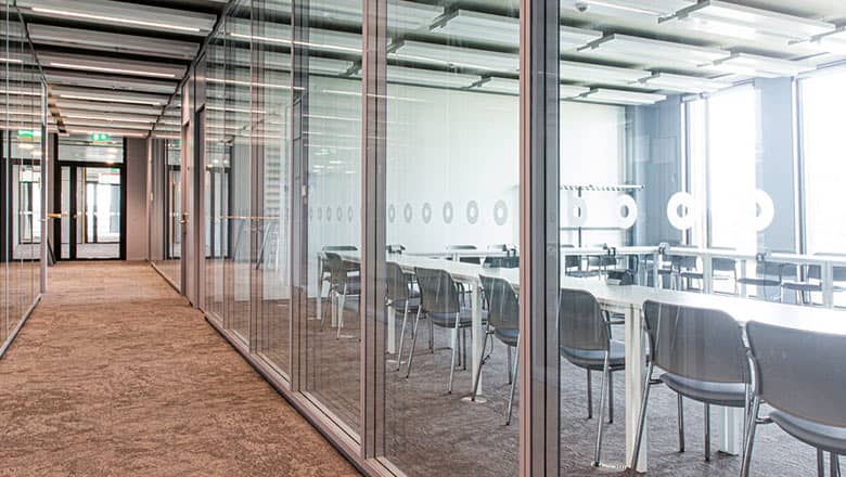 Conference room made of glass partition